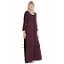 Front open abaya with frills on panels and sleeves- Maroon Front open abaya with frills on panels and sleeves- Maroon